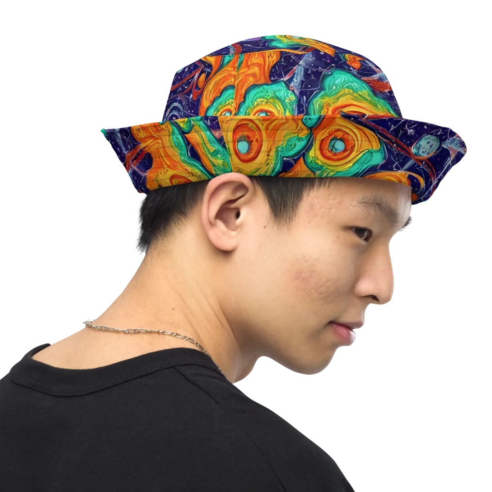 Flame And Frequency on Reversible Bucket Hat — Right Outside