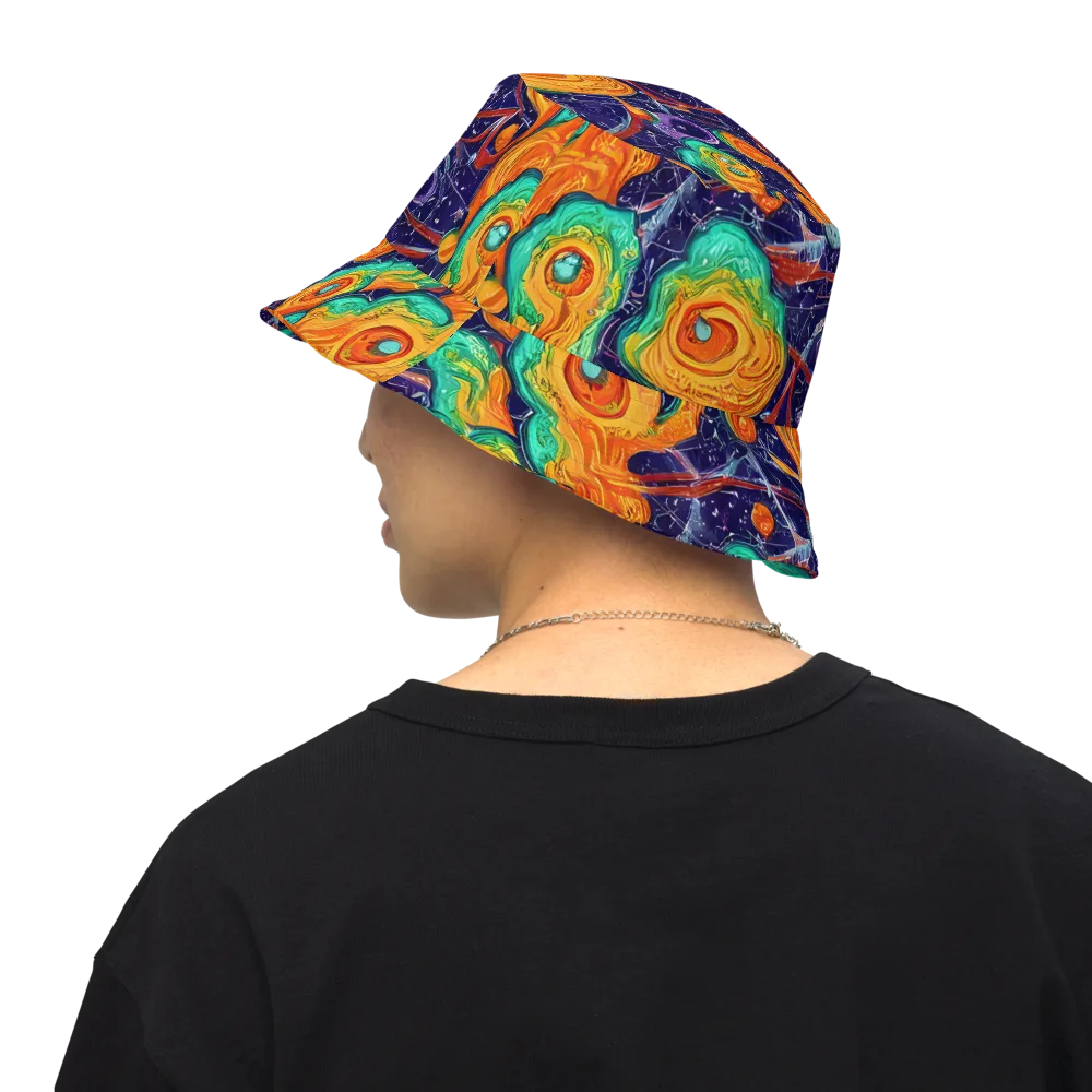 Flame And Frequency on Reversible Bucket Hat — Back Inside
