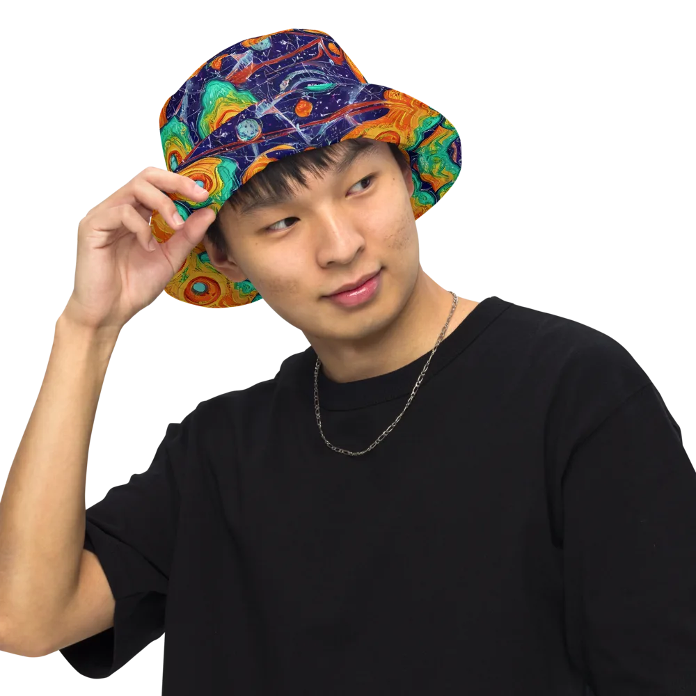 Flame And Frequency on Reversible Bucket Hat — Front Inside
