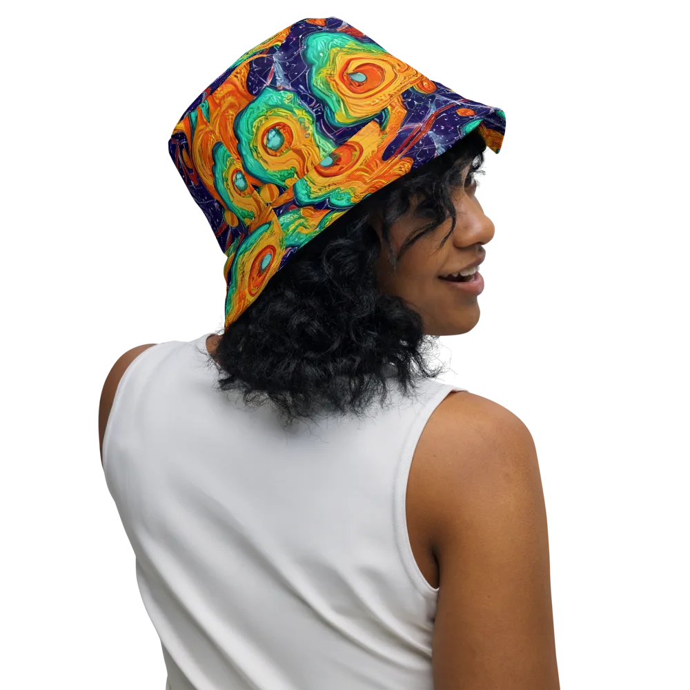 Flame And Frequency on Reversible Bucket Hat — Right Outside