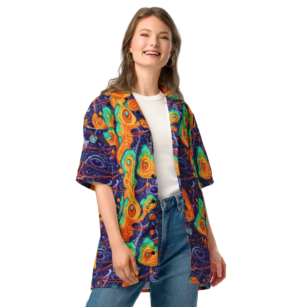 Flame And Frequency on Button Shirt — Front