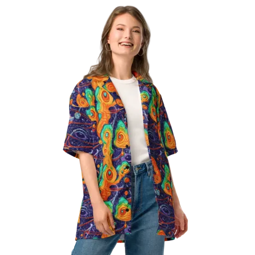 Flame And Frequency on a Button Shirt