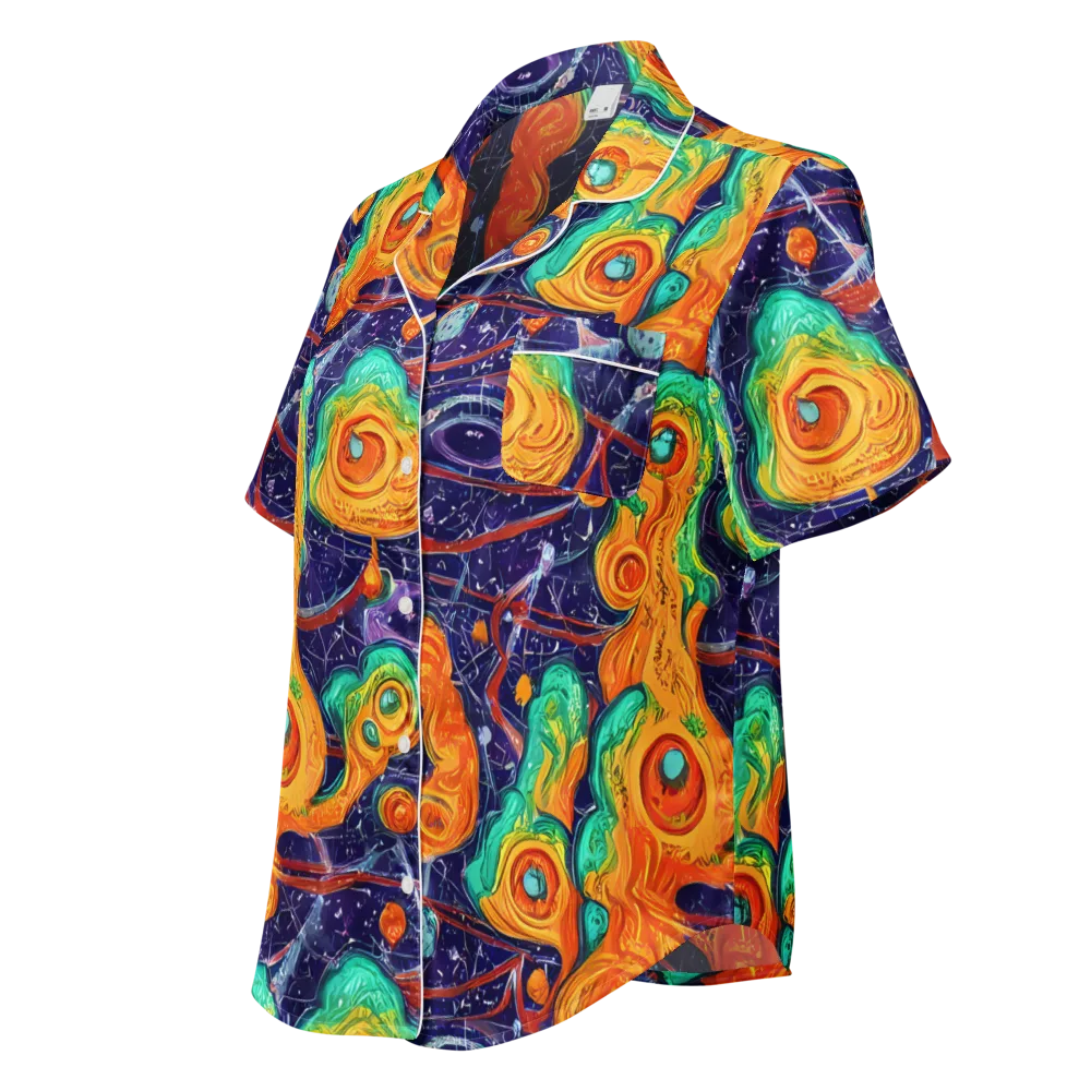 Flame And Frequency on Women's Short Sleeve Pajama Top — Left Front