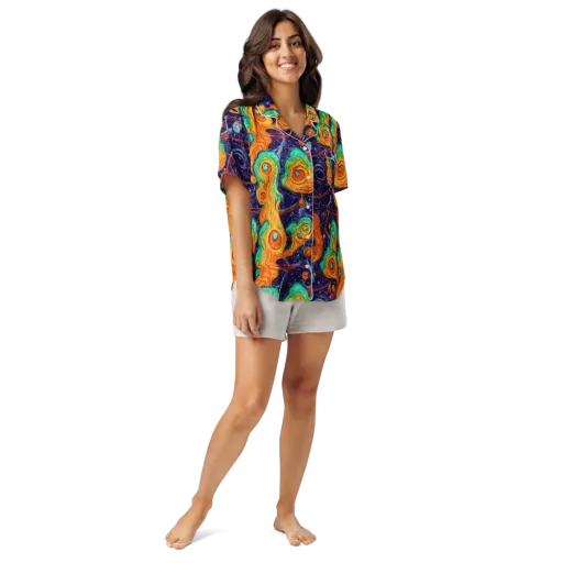 Flame And Frequency on a Women's Short Sleeve Pajama Top