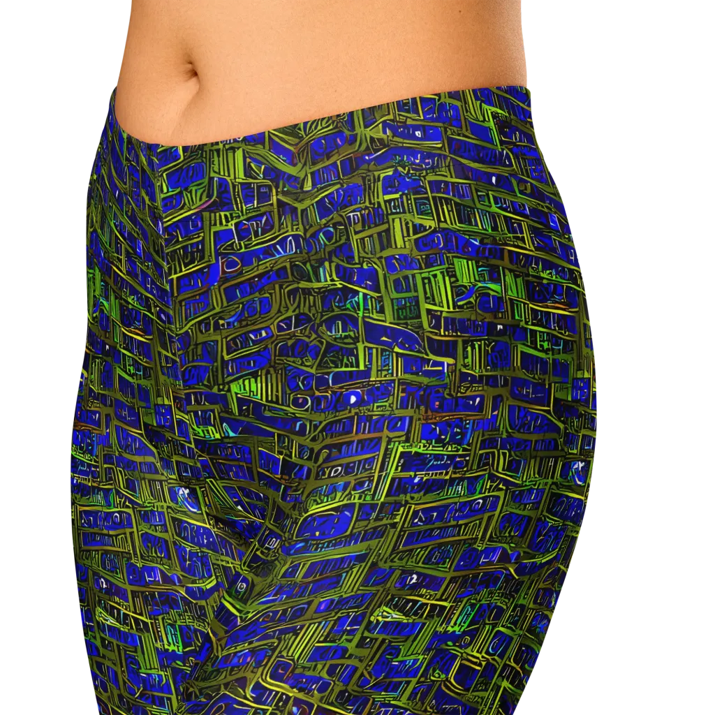 Blue Machine on Capri Leggings — Zoomed-in