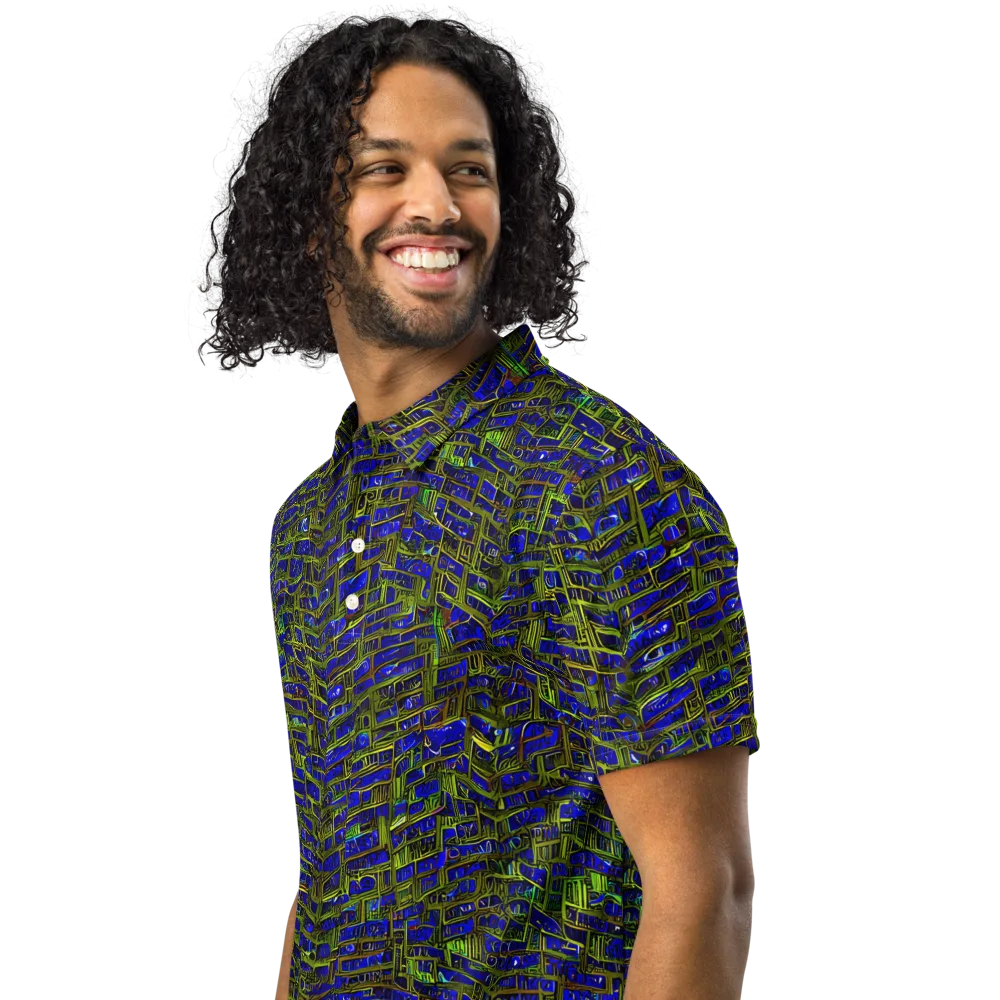 Blue Machine on Men's Slim Fit Polo Shirt — Left Front