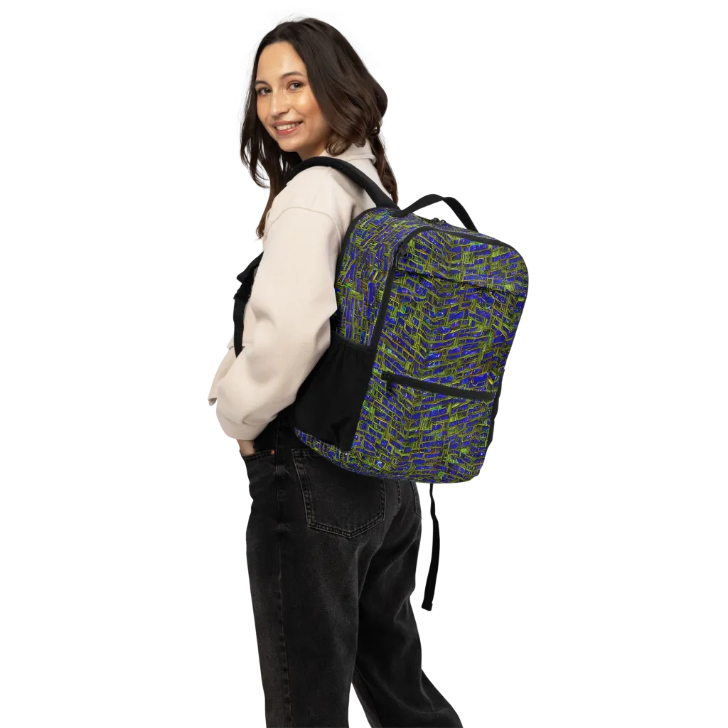 Blue Machine on Utility Backpack — Back