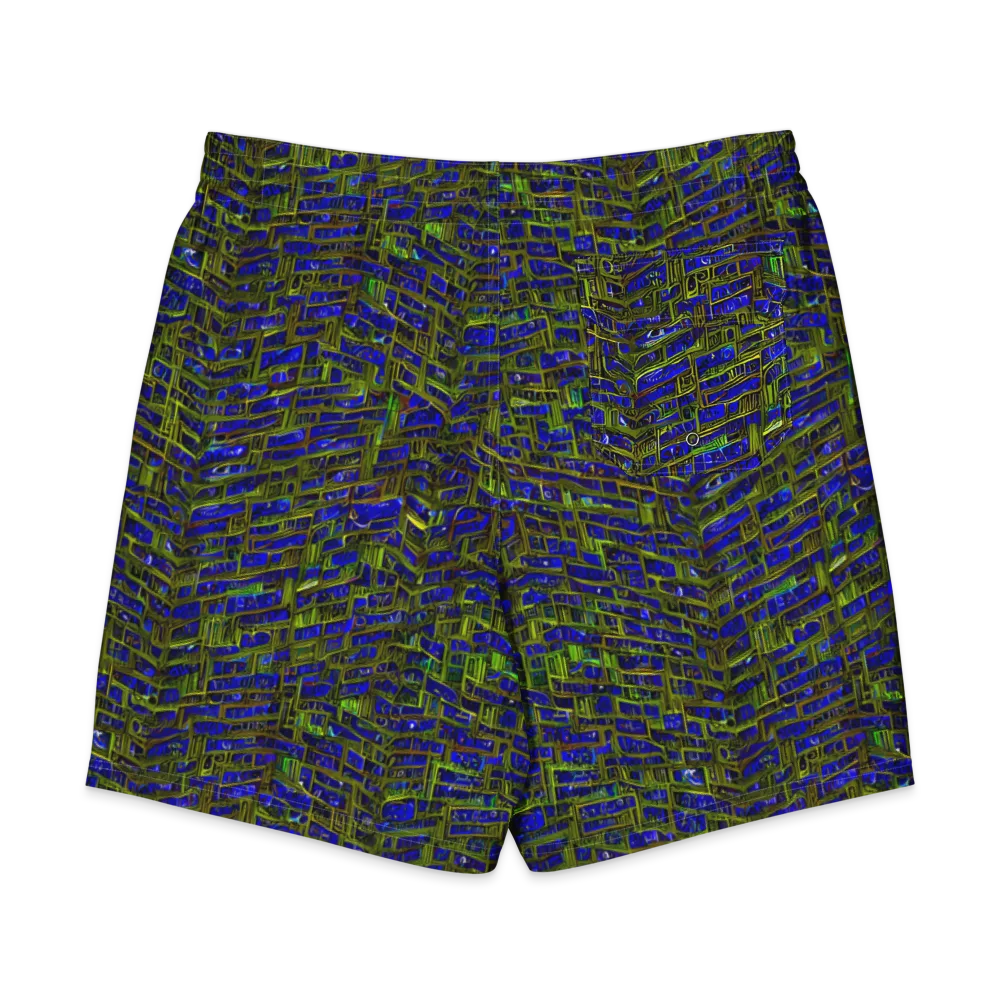 Blue Machine on Men's Board Shorts — Back