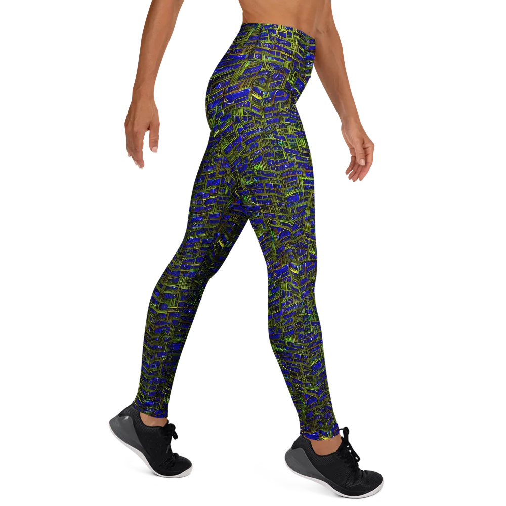 Blue Machine on Yoga Leggings — Right