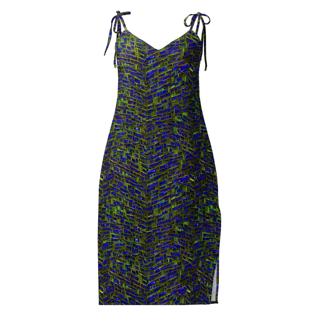 Blue Machine on Slip Dress — Front