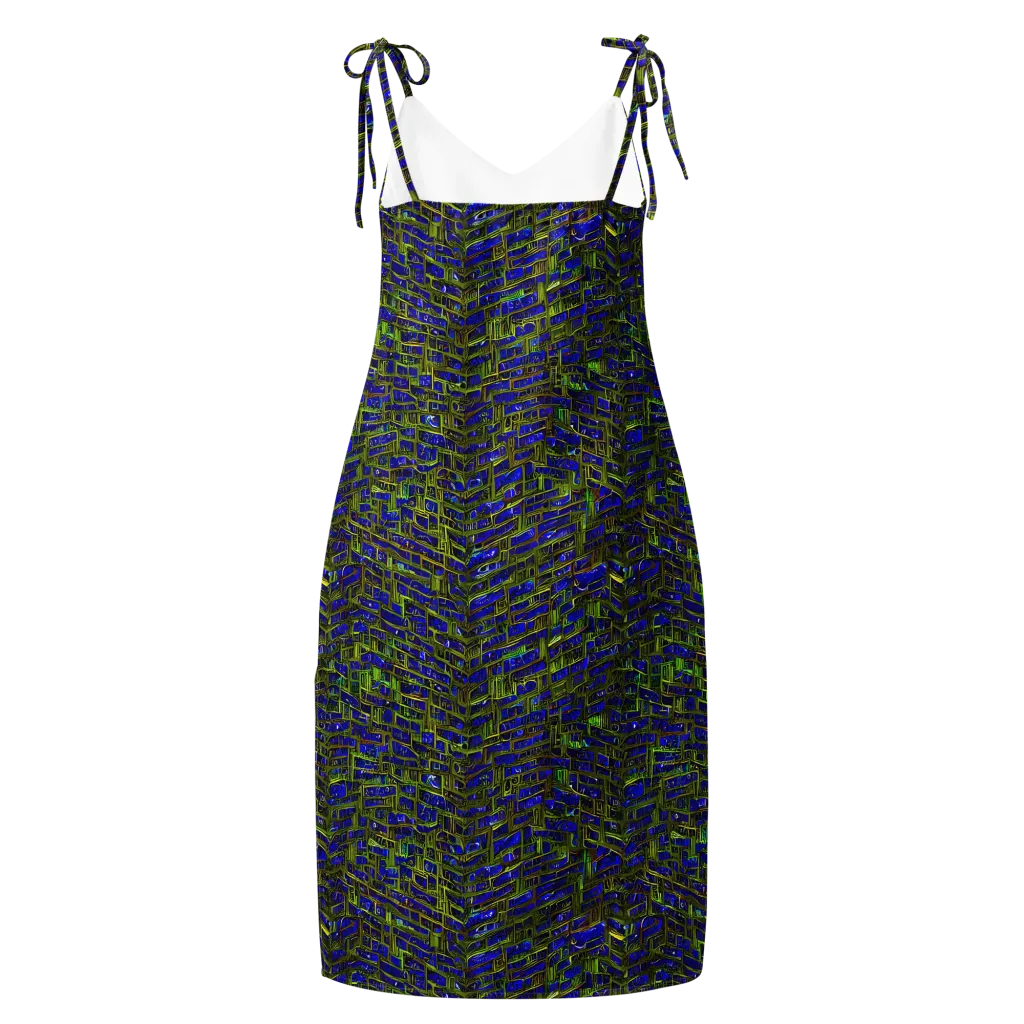 Blue Machine on Slip Dress — Back