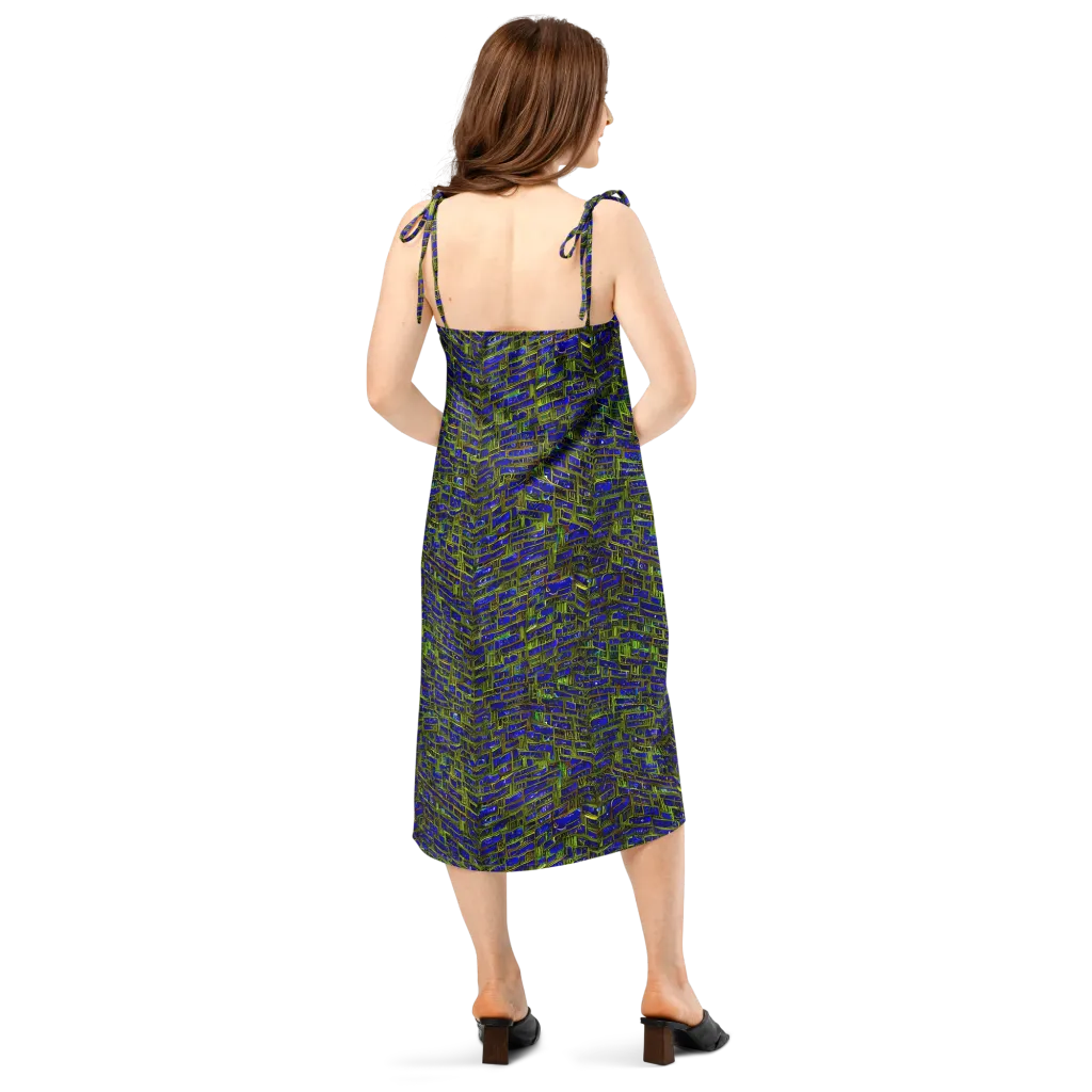 Blue Machine on Slip Dress — Back