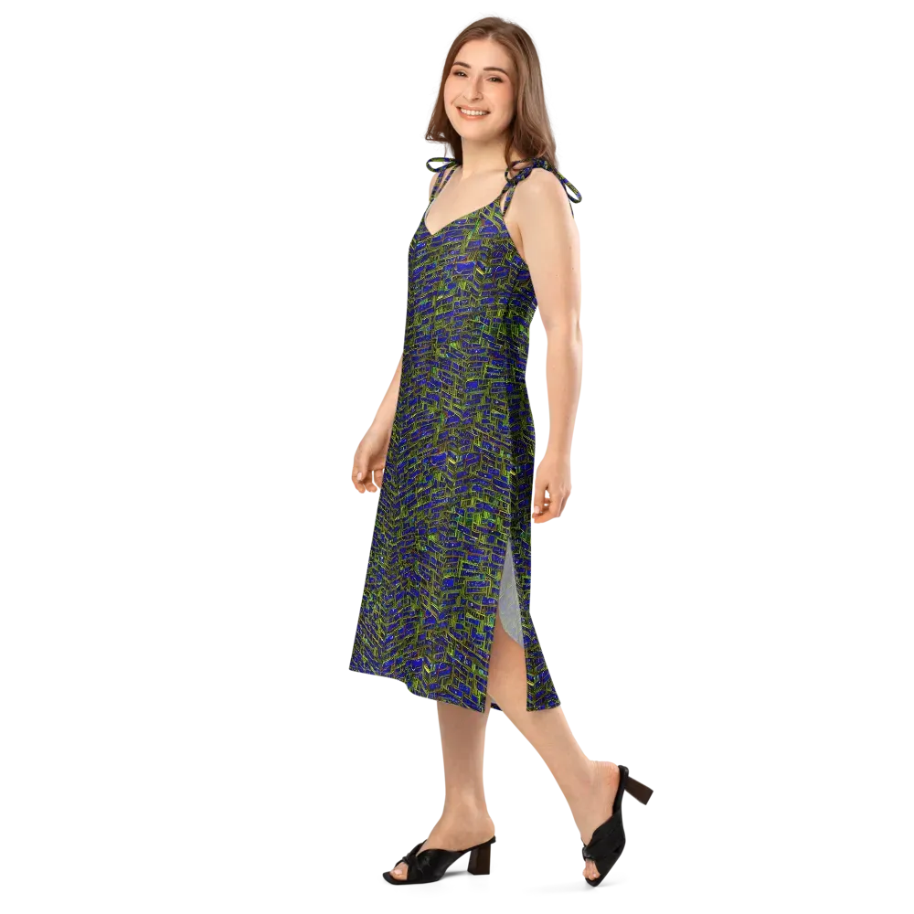 Blue Machine on Slip Dress — Left Front