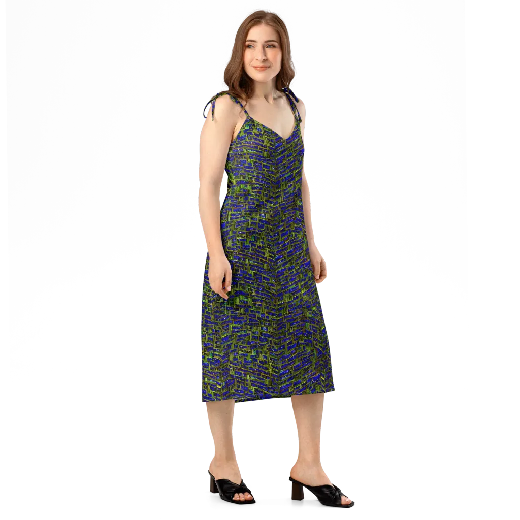 Blue Machine on Slip Dress — Right Front