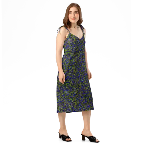 Blue Machine on a Slip Dress