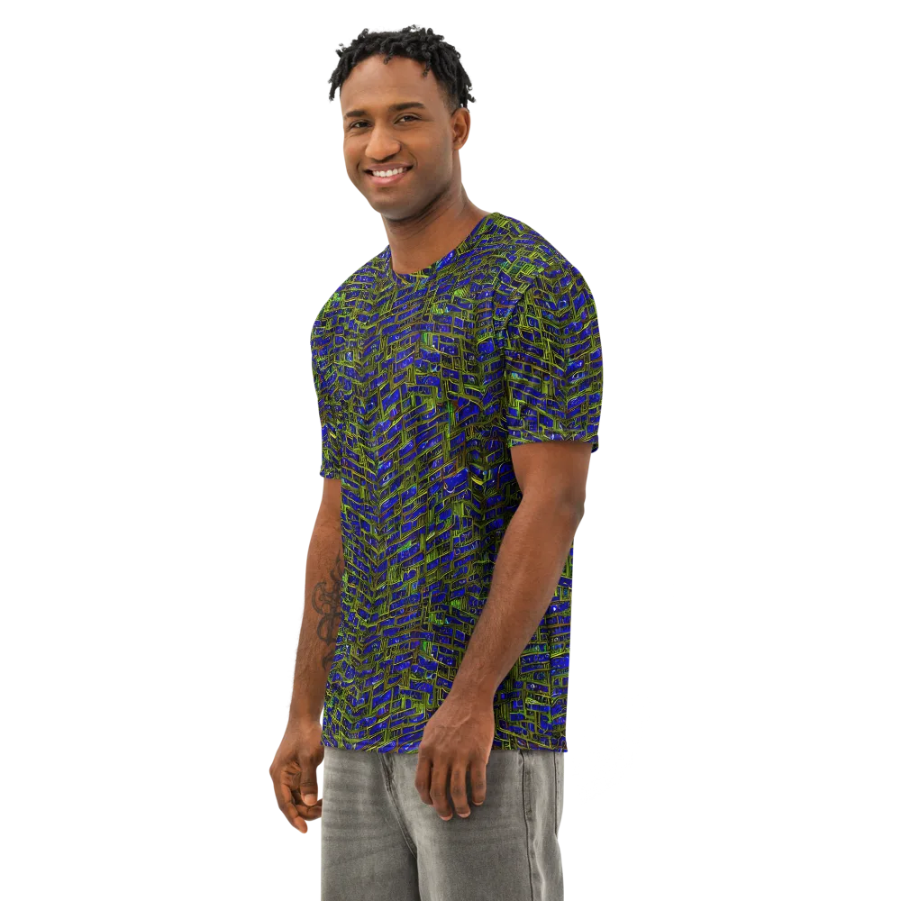 Blue Machine on Men's Cotton Crew Neck T-Shirt — Left Front
