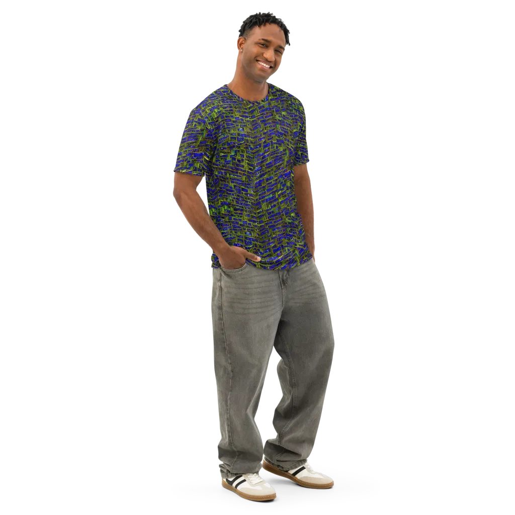 Blue Machine on Men's Cotton Crew Neck T-Shirt — Right Front
