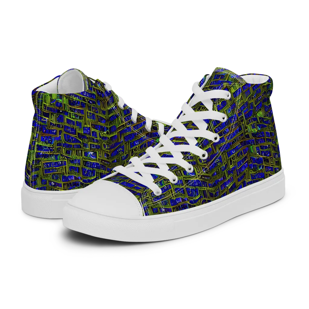 Blue Machine on Men's High Top Canvas Shoes — Left