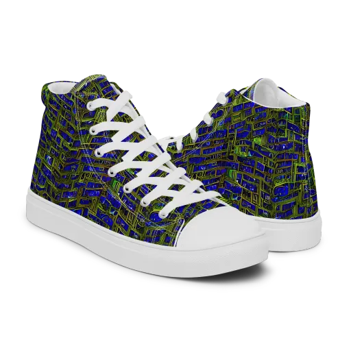 Blue Machine on a Men's High Top Canvas Shoes