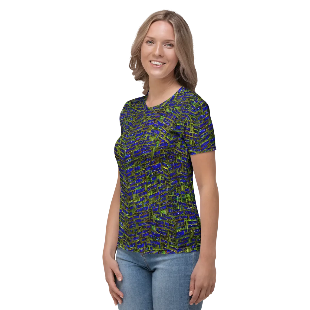 Blue Machine on Women's Crew Neck T-Shirt — Left