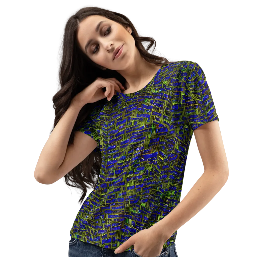 Blue Machine on Women's Crew Neck T-Shirt — Left Front