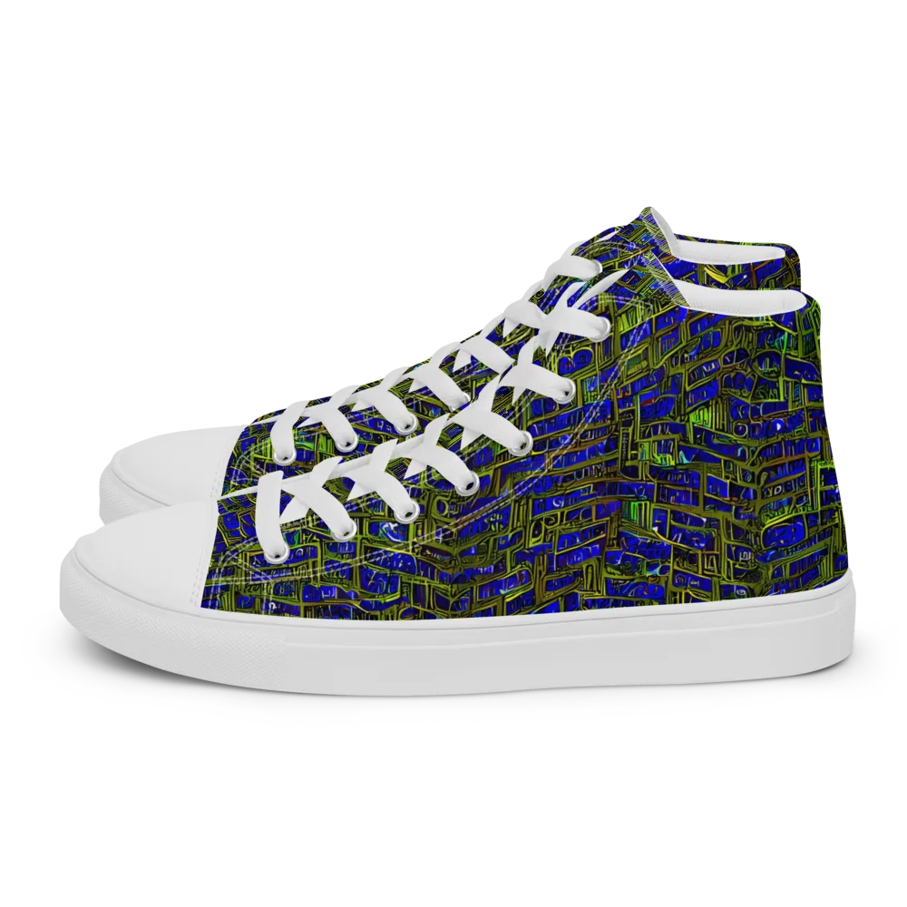 Blue Machine on Women's High Top Canvas Shoes — Left