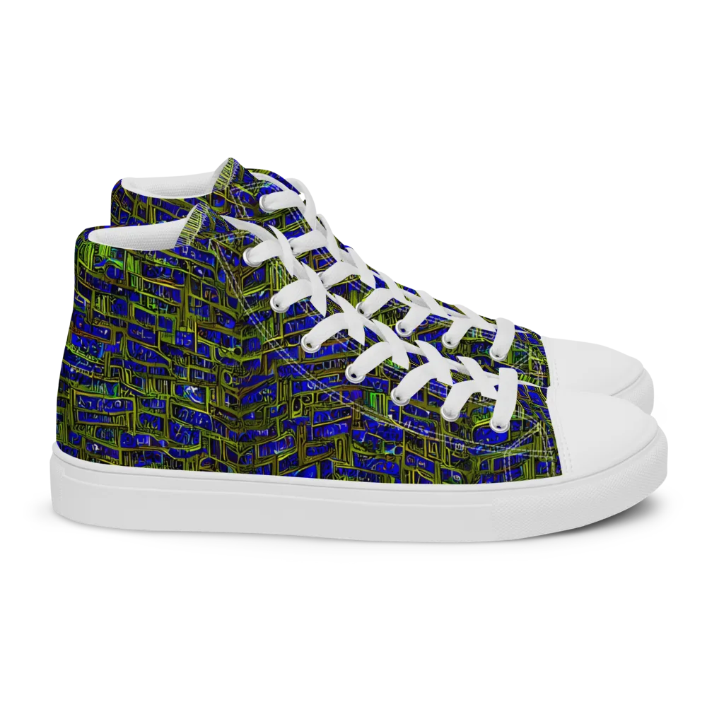 Blue Machine on Women's High Top Canvas Shoes — Right