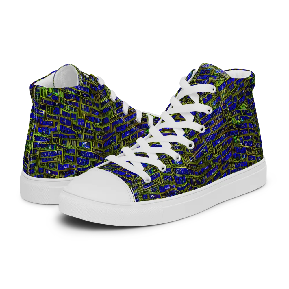 Blue Machine on Women's High Top Canvas Shoes — Left