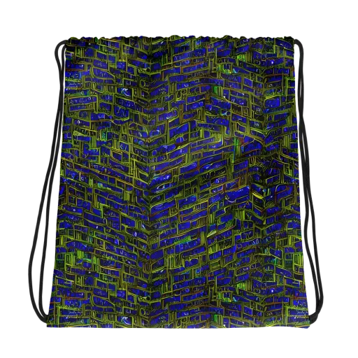 Blue Machine on a Drawstring Bag