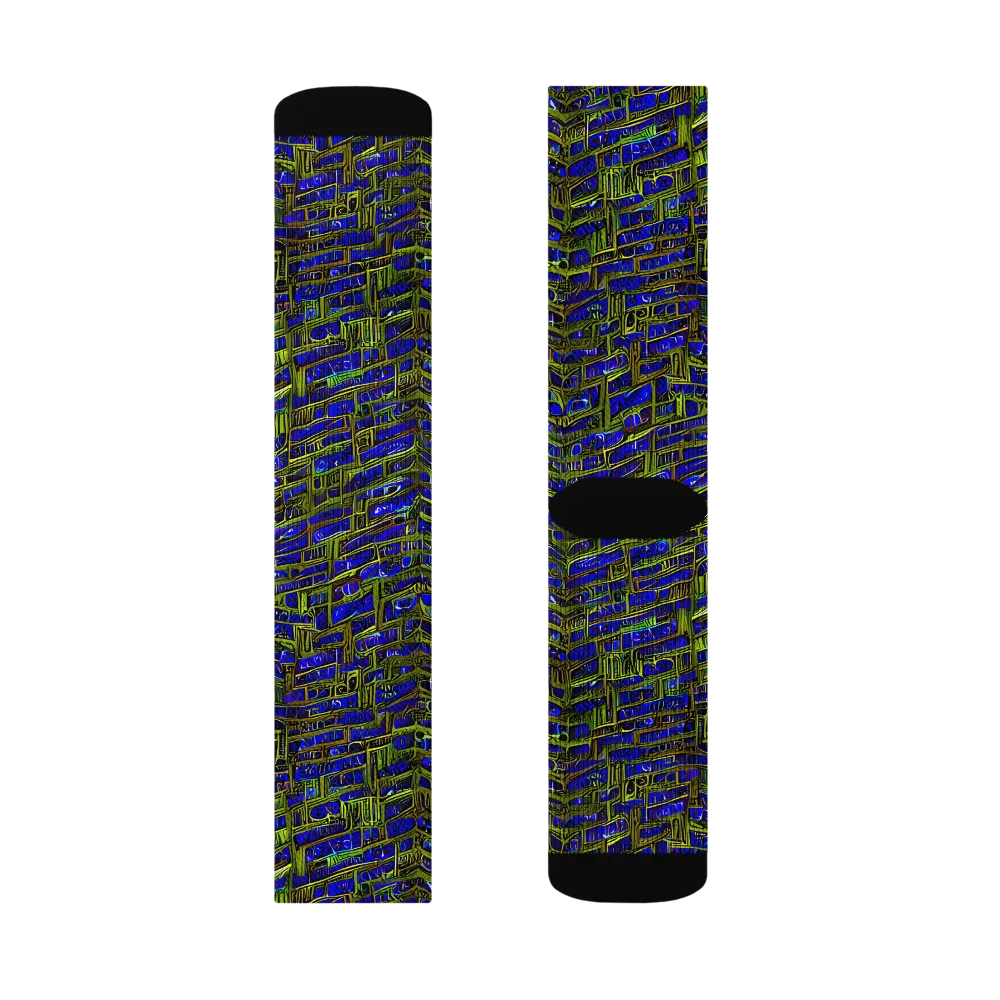 Blue Machine on Socks — Left Sock