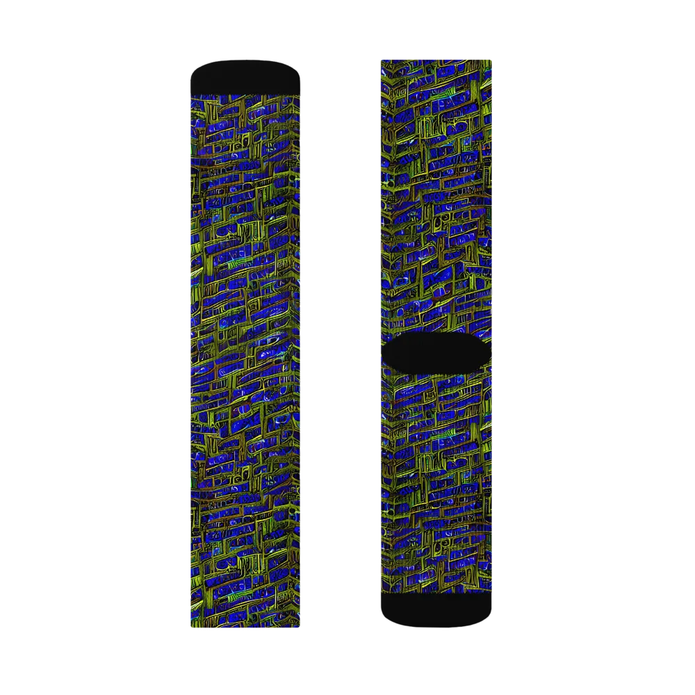 Blue Machine on Socks — Right Sock