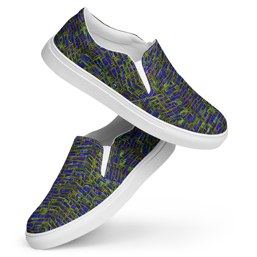 Blue Machine on Women's Slip-On Canvas Shoes — Front