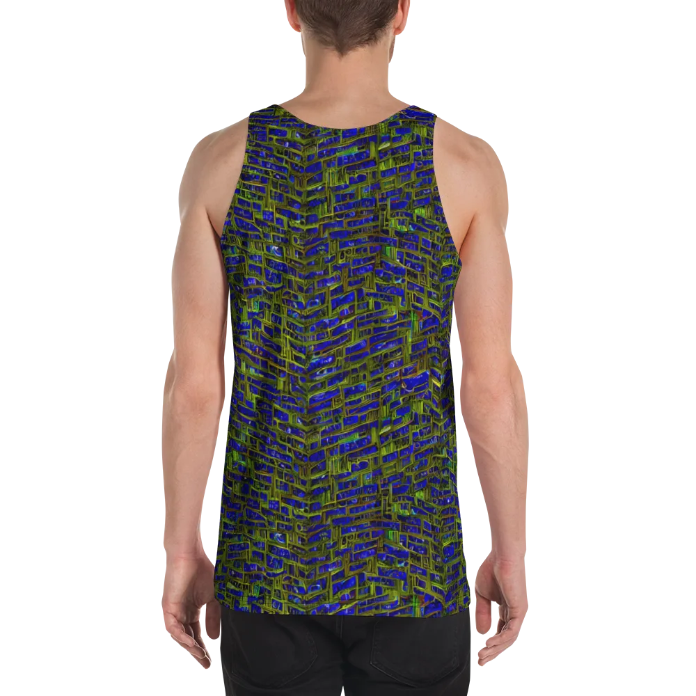 Blue Machine on Men's Tank Top — Back