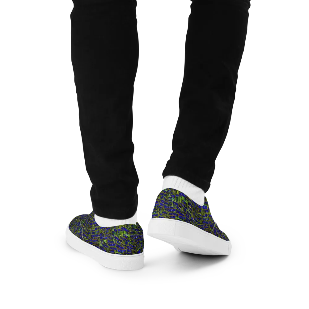 Blue Machine on Men's Lace-Up Canvas Shoes — Back