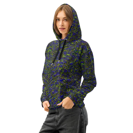 Blue Machine on a Cotton Hoodie