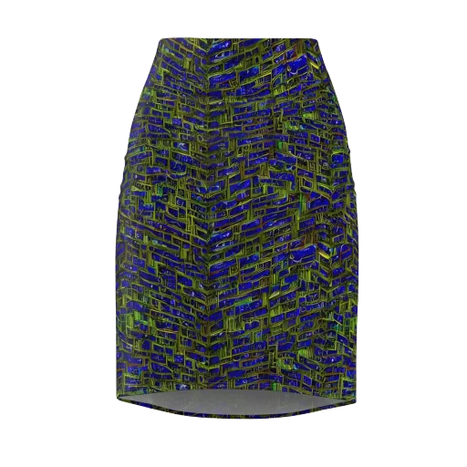Blue Machine on a Pencil Skirt