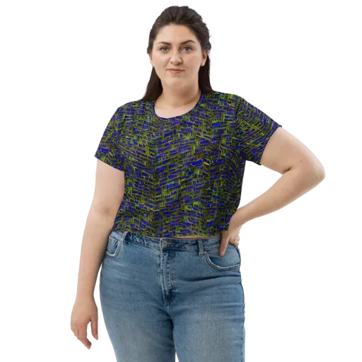Blue Machine on a Crop Tee