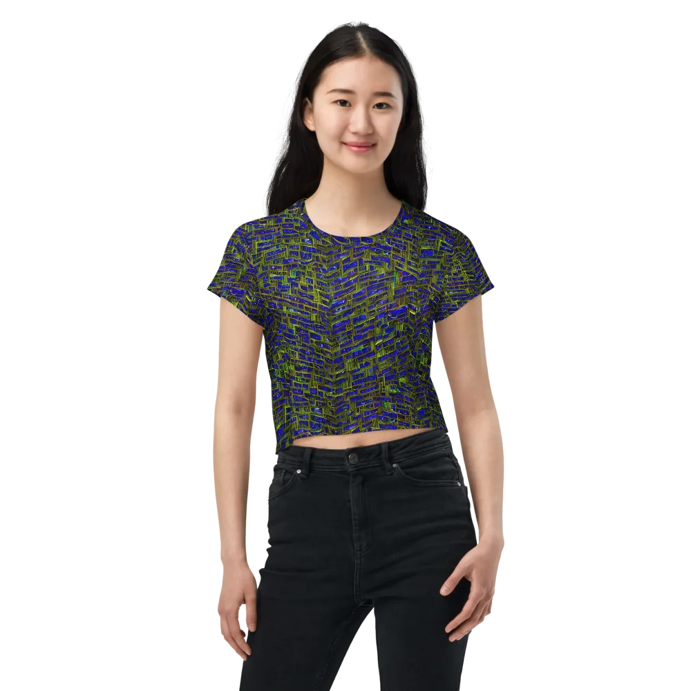 Blue Machine on Crop Tee — Front
