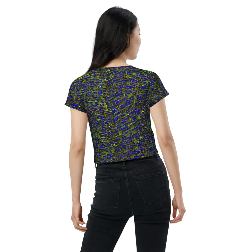 Blue Machine on Crop Tee — Back