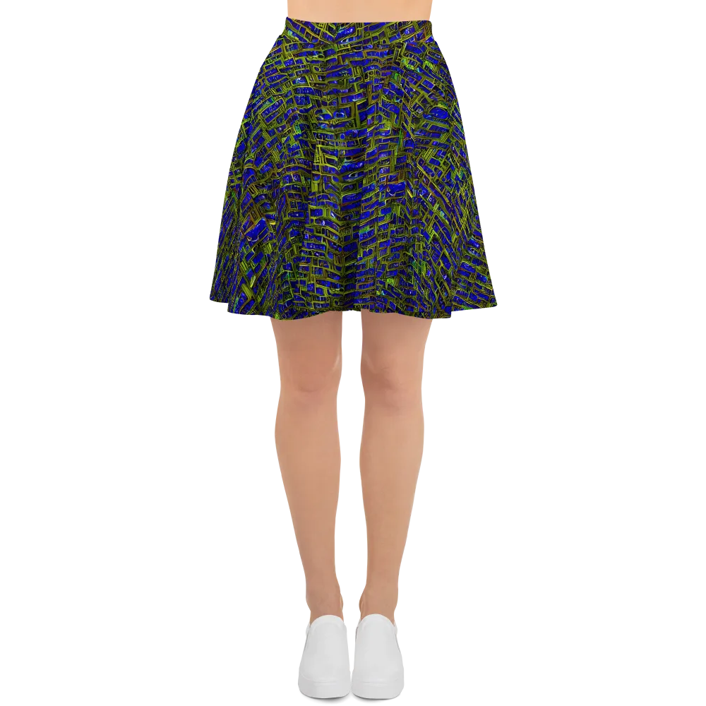 Blue Machine on Skater Skirt — Front