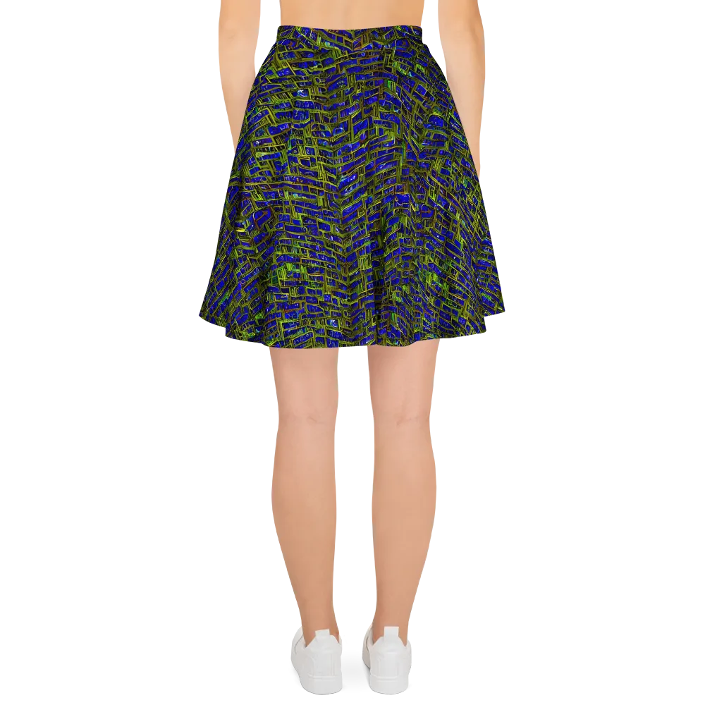 Blue Machine on Skater Skirt — Back