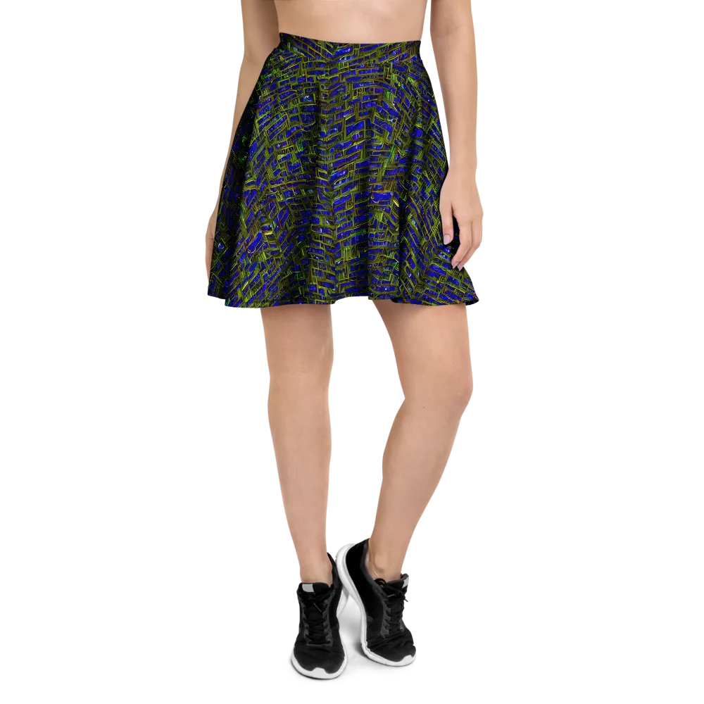 Blue Machine on Skater Skirt — Front