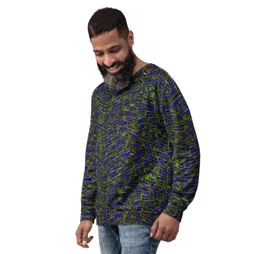 Blue Machine on a Sweatshirt