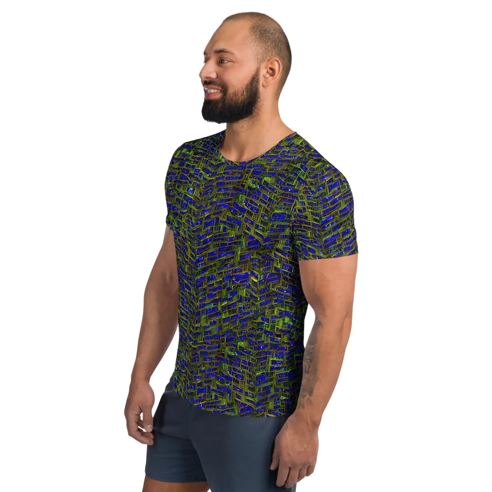 Blue Machine on Men's Athletic T-Shirt — Left