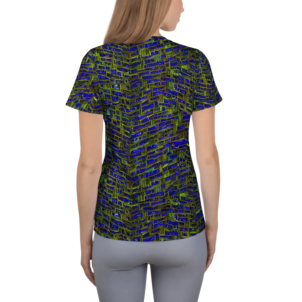 Blue Machine on Women's Athletic T-Shirt — Back