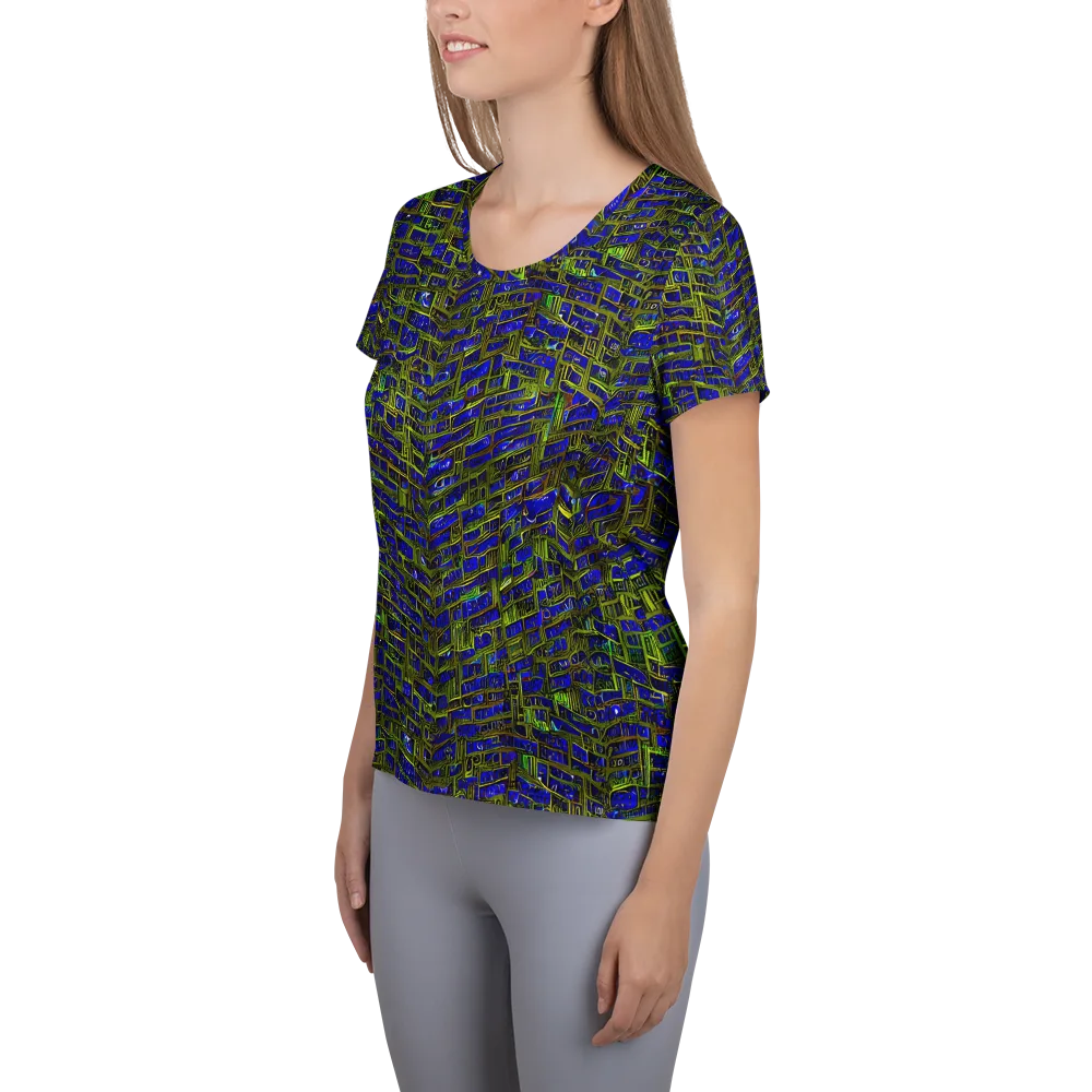 Blue Machine on Women's Athletic T-Shirt — Left