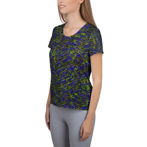 Blue Machine on a Women's Athletic T-Shirt