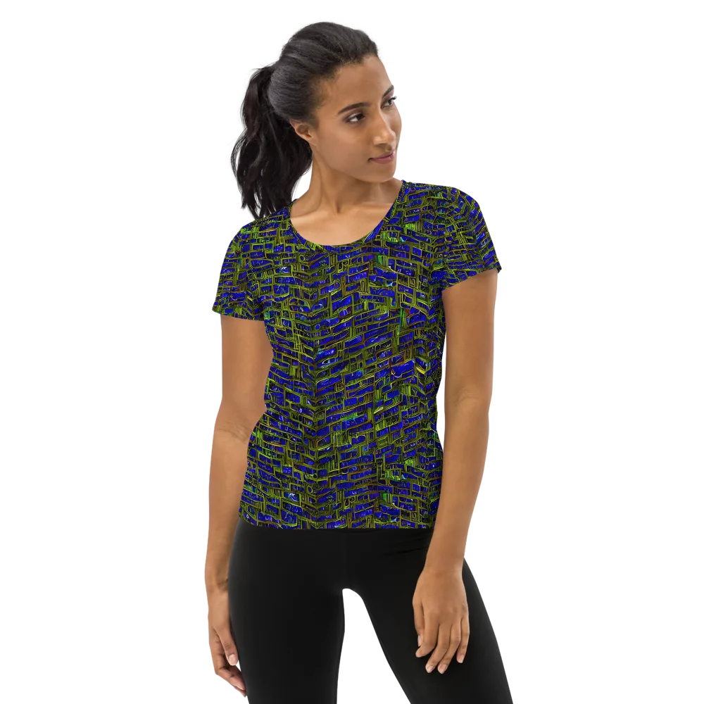Blue Machine on Women's Athletic T-Shirt — Front