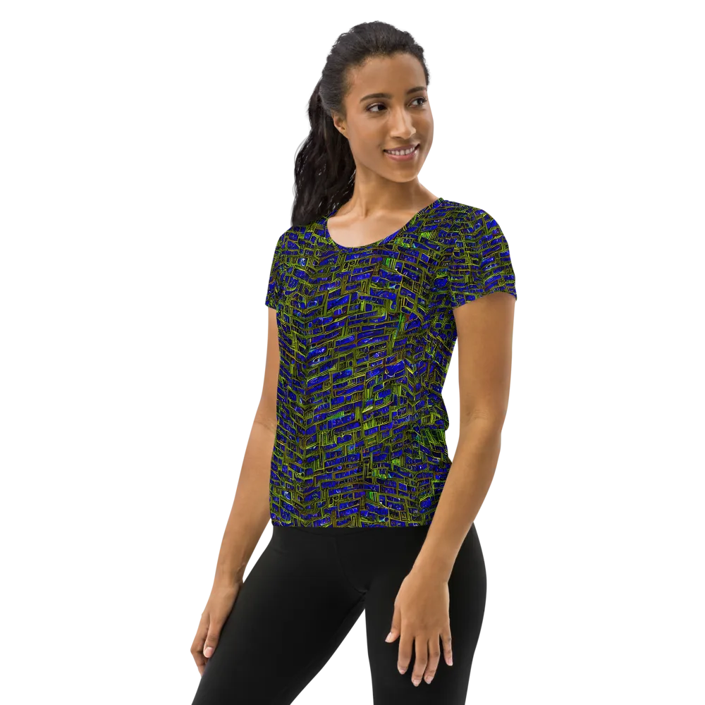 Blue Machine on Women's Athletic T-Shirt — Left