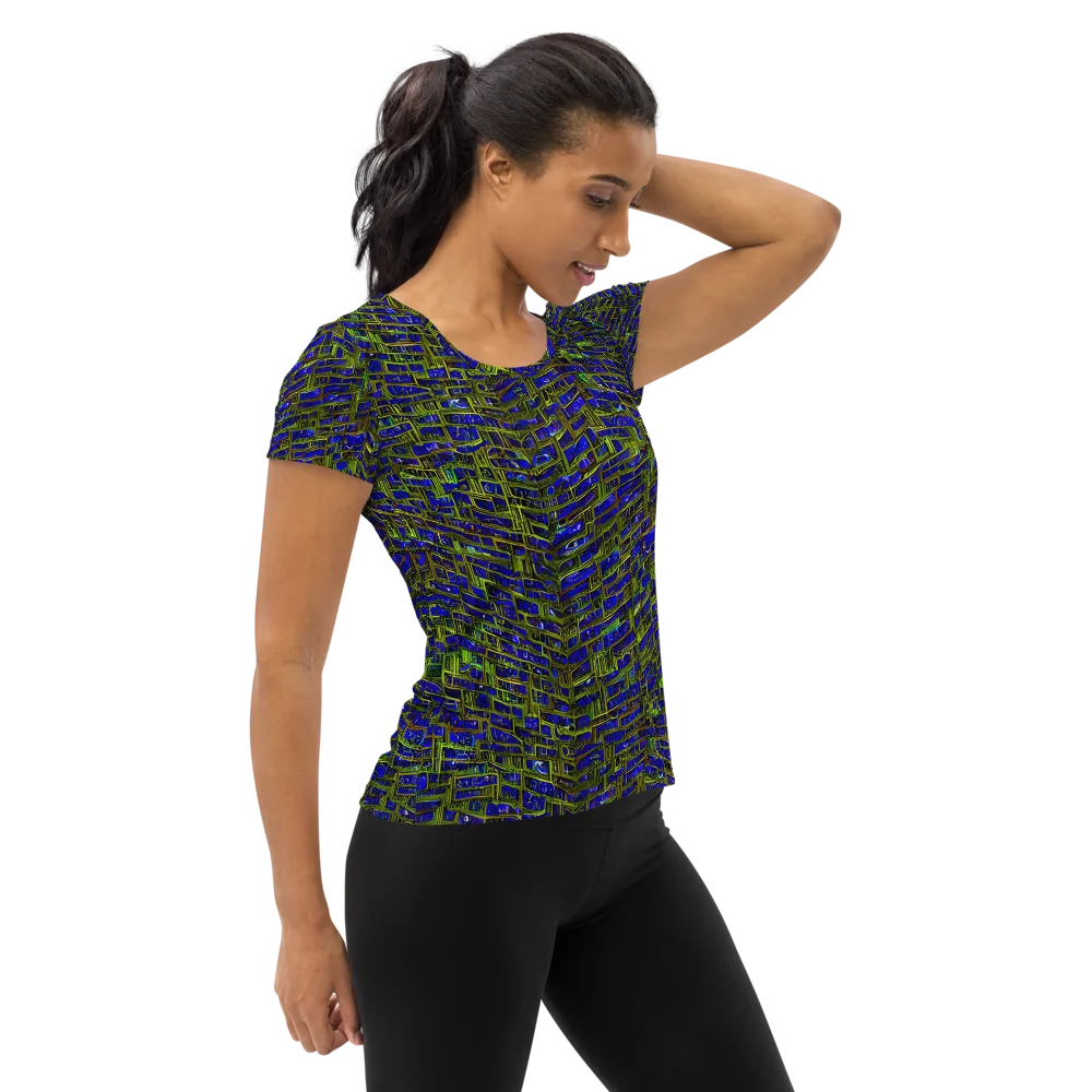 Blue Machine on Women's Athletic T-Shirt — Right